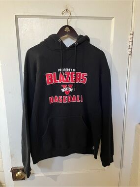 Russell Athletic Valdosta State Blazers Baseball Hoodie Sweatshirt Black L EUC